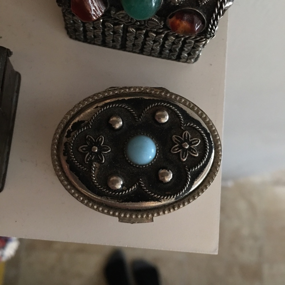Small trinket box with faux turquoise